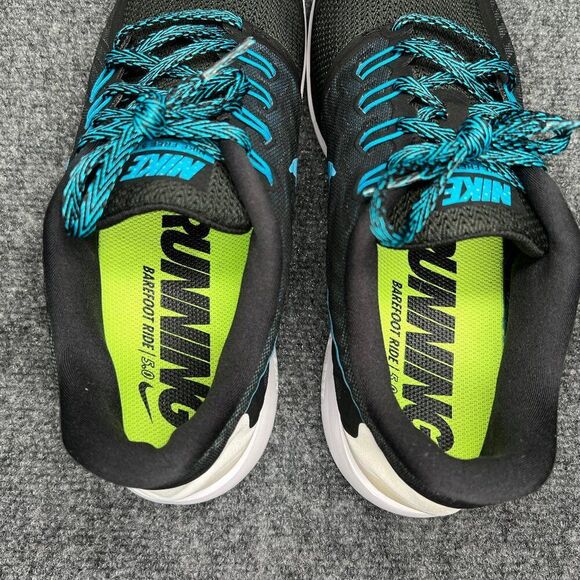 Nike Free 5.0 Running Shoes Men's 13 Black Blue Lagoon Athletic Barefoot Sneaker - Picture 10 of 13